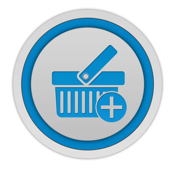 Add to basked circular icon on white background — Stock Photo, Image
