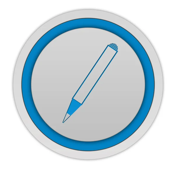 Beyaz zemin üzerine kalem dairesel simgesi — Stok fotoğraf