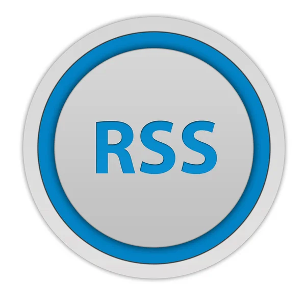 RSS circular icon on white background — Stock Photo, Image