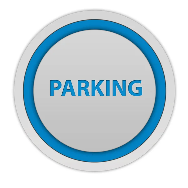 Круговая иконка парковки на белом фоне — стоковое фото