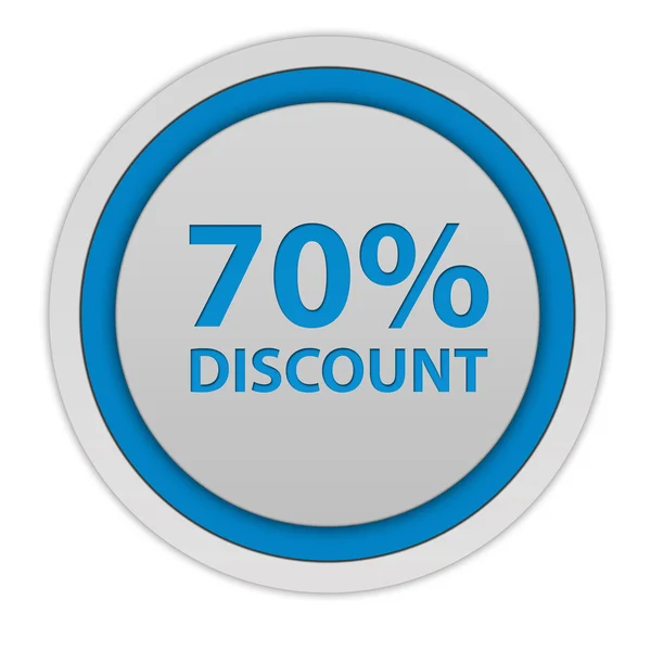 Discount seventy percent circular icon on white background — Stock Photo, Image