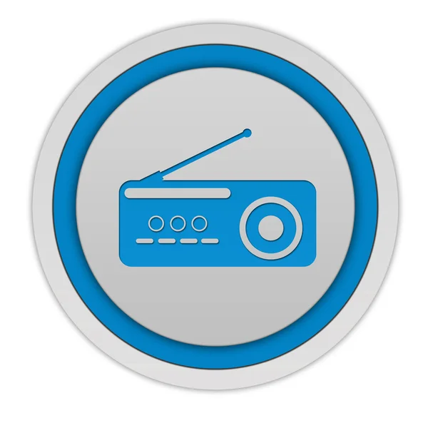 Radio rundes Symbol auf weißem Hintergrund — Stockfoto