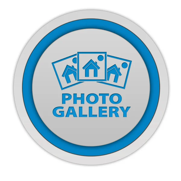 Foto galerij-circulaire pictogram op witte achtergrond — Stockfoto