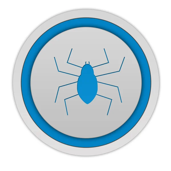 Ícone aranha circular sobre fundo branco — Fotografia de Stock