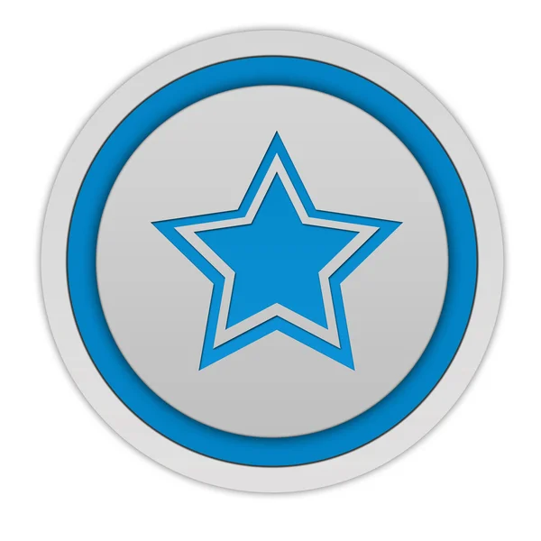 Icona circolare a stella su sfondo bianco — Foto Stock
