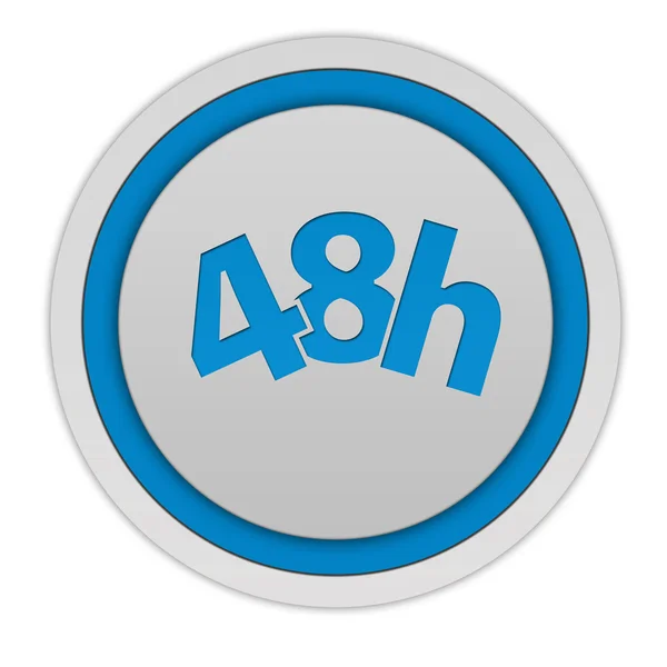 48 Stunden rundes Symbol auf weißem Hintergrund — Stockfoto