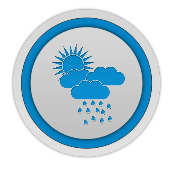 Icono circular de lluvia sobre fondo blanco —  Fotos de Stock
