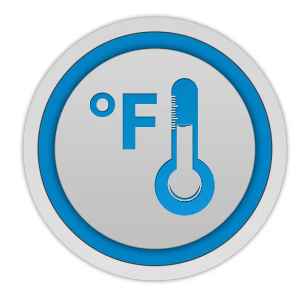 Beyaz arka plan üzerinde Fahrenheit dairesel simgesi — Stok fotoğraf