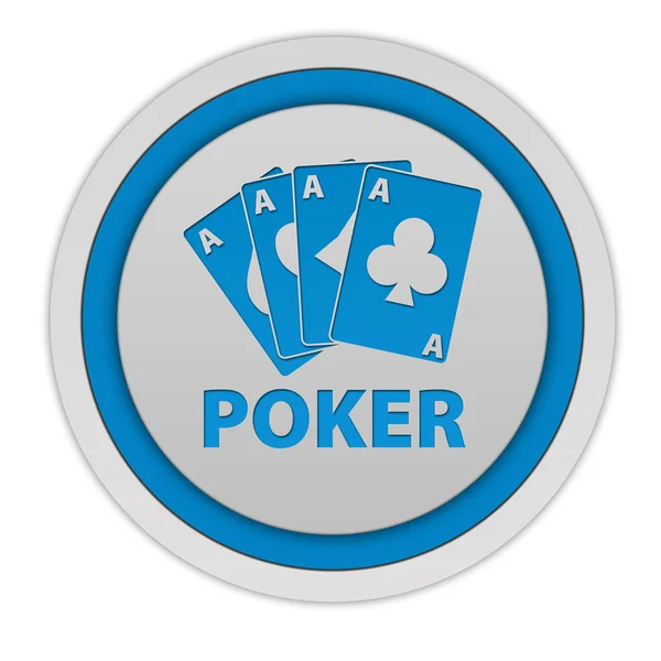 Poker icône circulaire sur fond blanc — Photo