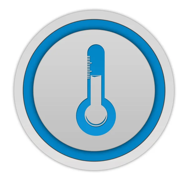 Okrągła ikona temperatury na białym tle — Zdjęcie stockowe