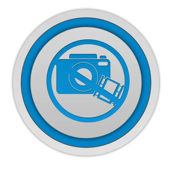Zákaz fotografování kulatá ikona na bílém pozadí — Stock fotografie