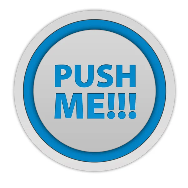 Push me circular icon on white background — Stock Photo, Image