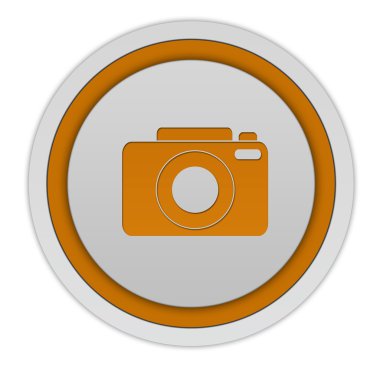 beyaz zemin üzerinde fotoğraf dairesel simgesi