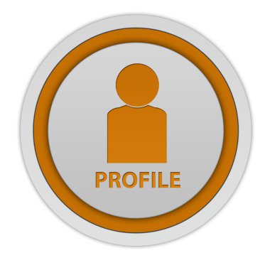 Beyaz arka plan üzerinde profil dairesel simgesi