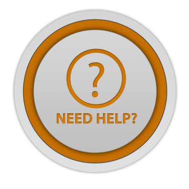 beyaz zemin üzerinde dairesel simgesi yardım