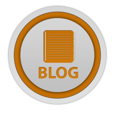 Beyaz arka plan üzerinde blog dairesel simgesi