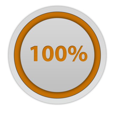 Yüz beyaz arka plan üzerinde yüzde dairesel simgesi