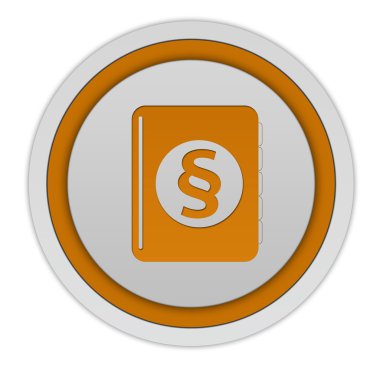 Beyaz arka planda hukuk dairesel simgesi