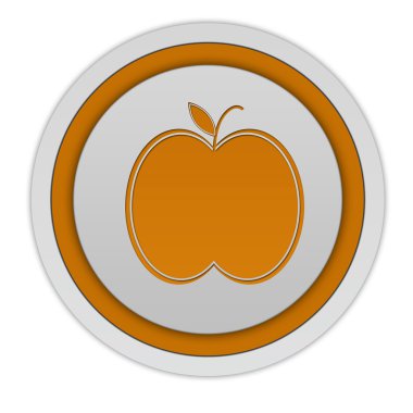 Beyaz arka plan üzerinde elma dairesel simgesi