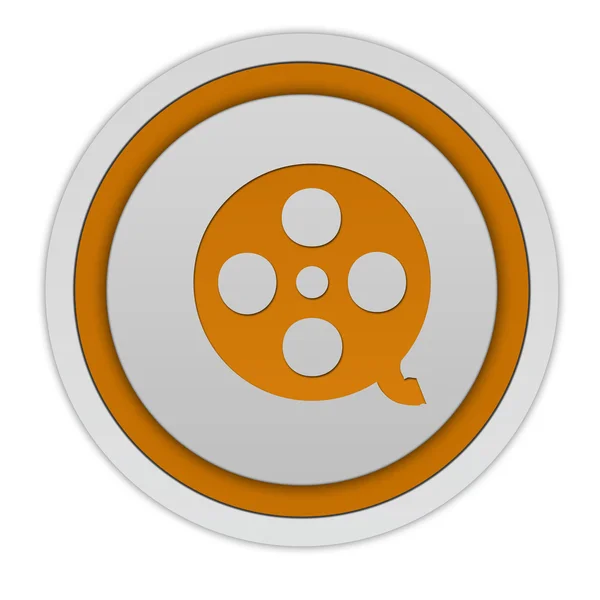 Icono circular de la película sobre fondo blanco —  Fotos de Stock