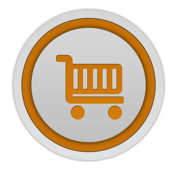 Shopping cart circular icon on white background — Stock Photo, Image