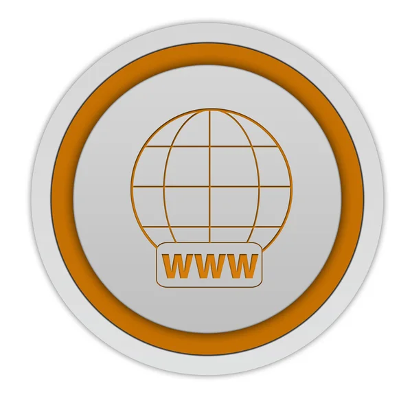 Www ícone circular no fundo branco — Fotografia de Stock