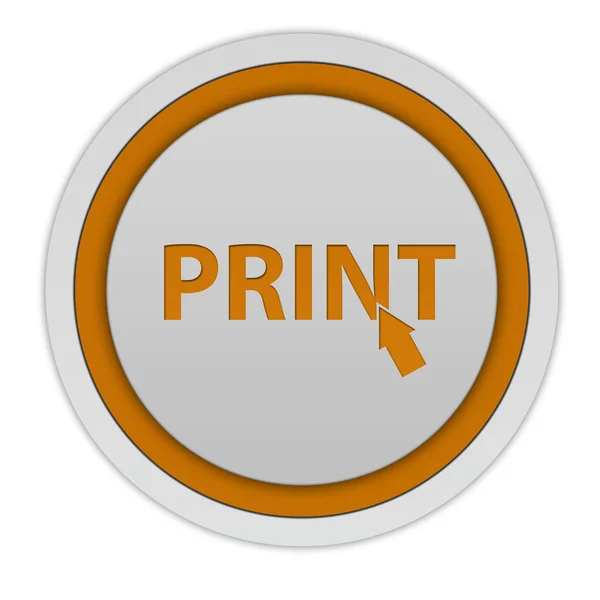 Print circular icon on white background — Stock Photo, Image