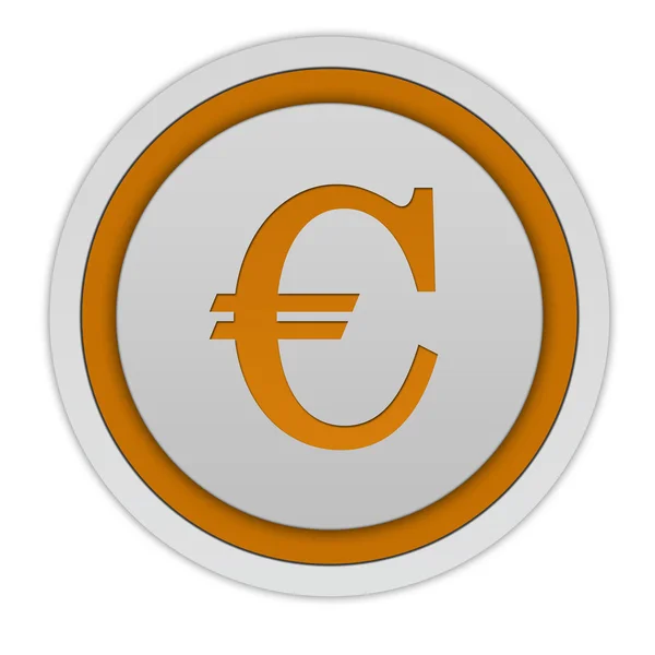 Круговая иконка евро на белом фоне — стоковое фото