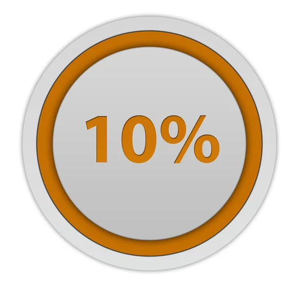 Ten percent circular icon on white background — Stock Photo, Image