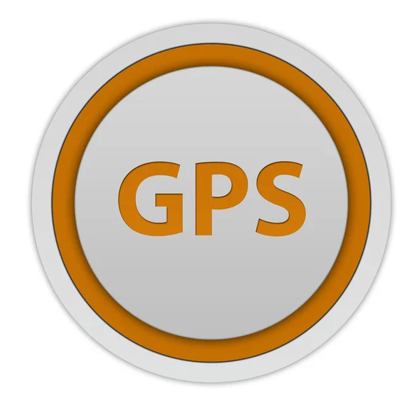 Κυκλική εικονίδιο GPS σε άσπρο φόντο — Φωτογραφία Αρχείου