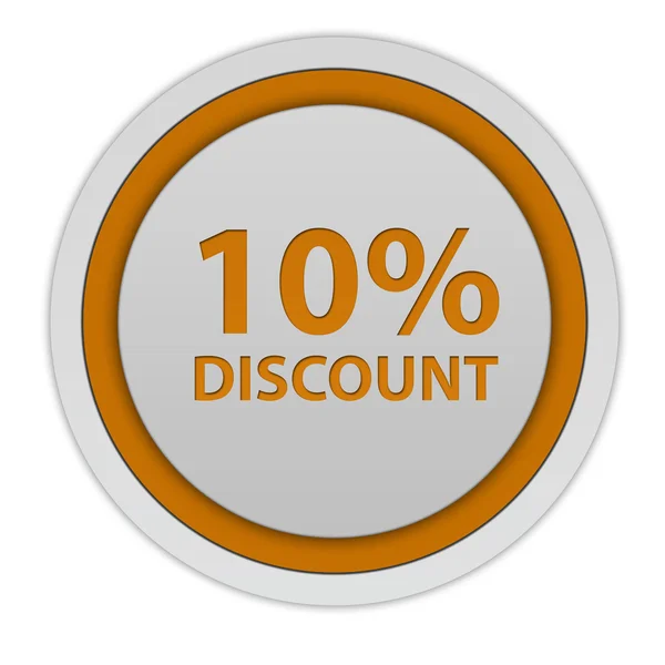 Discount ten percent circular icon on white background — Stock Photo, Image