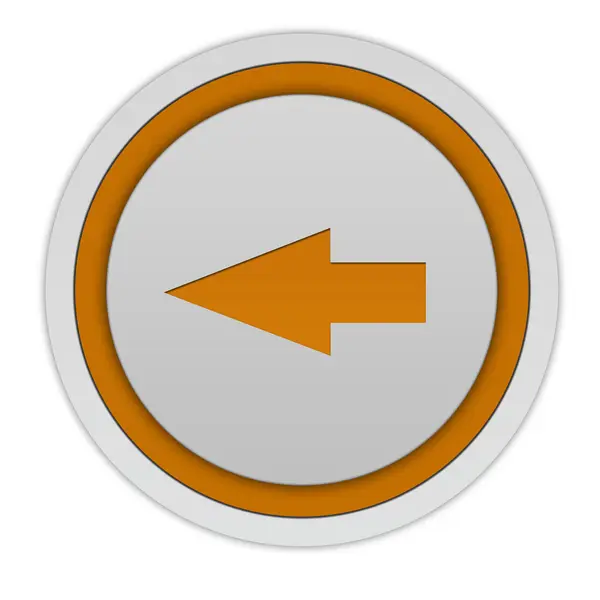 Left Arrow circular icon on white background — Stock Photo, Image