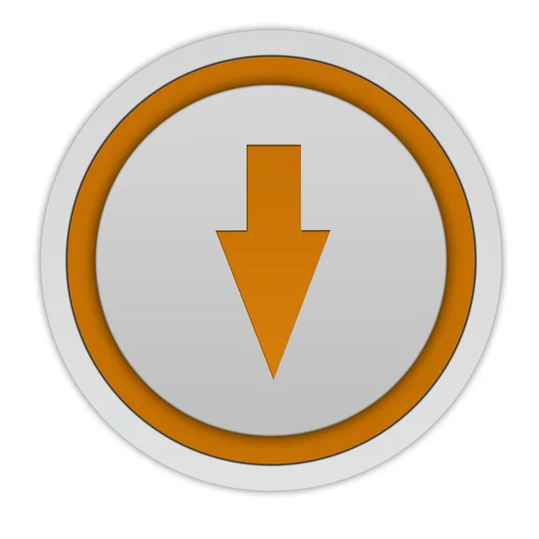 Flecha hacia abajo icono circular sobre fondo blanco —  Fotos de Stock