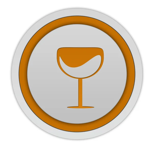 Ícone circular do vinho no fundo branco — Fotografia de Stock