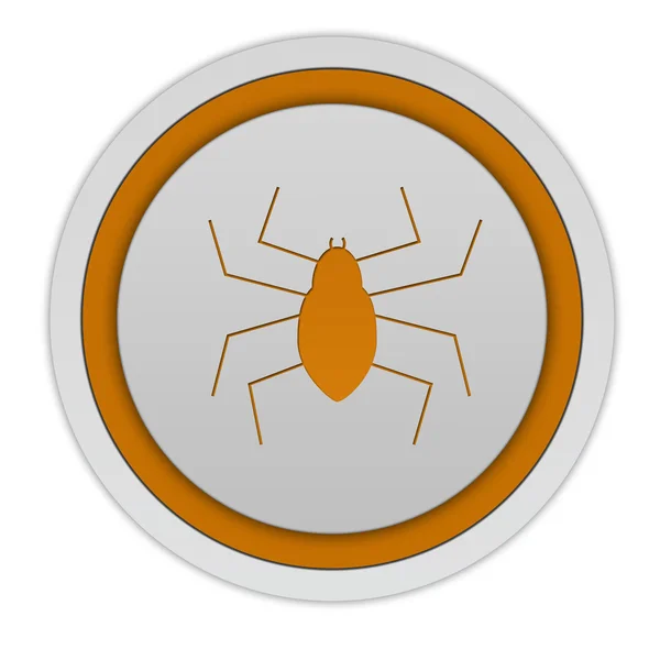 Spinnenförmiges Symbol auf weißem Hintergrund — Stockfoto