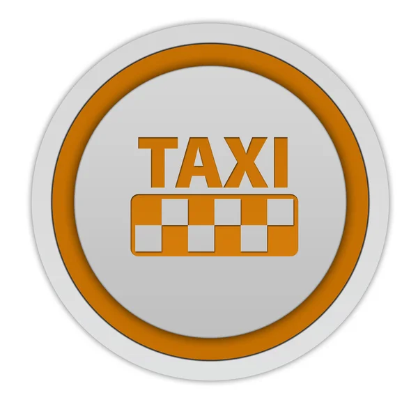 Круговая иконка такси на белом фоне — стоковое фото