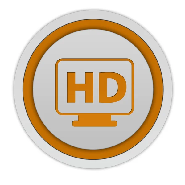 Okrągła ikona HD na białym tle — Zdjęcie stockowe