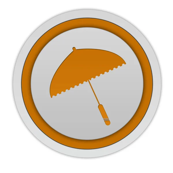 Круглая иконка зонтика на белом фоне — стоковое фото