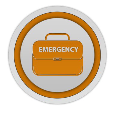 Beyaz arka plan üzerinde acil dairesel simgesi