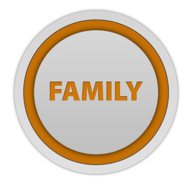 Beyaz arka plan üzerinde aile dairesel simgesi