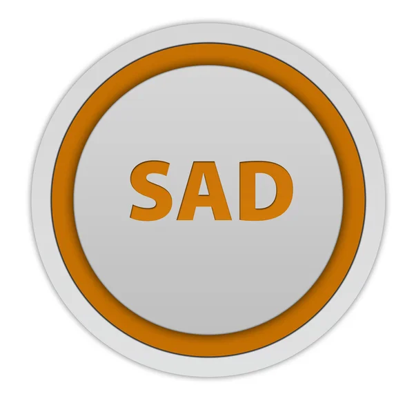 Ícone circular triste no fundo branco — Fotografia de Stock
