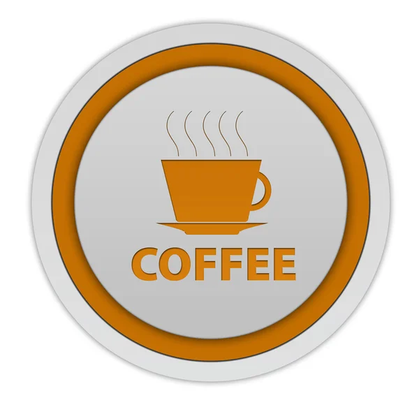 Kávu kulatá ikona na bílém pozadí — Stock fotografie