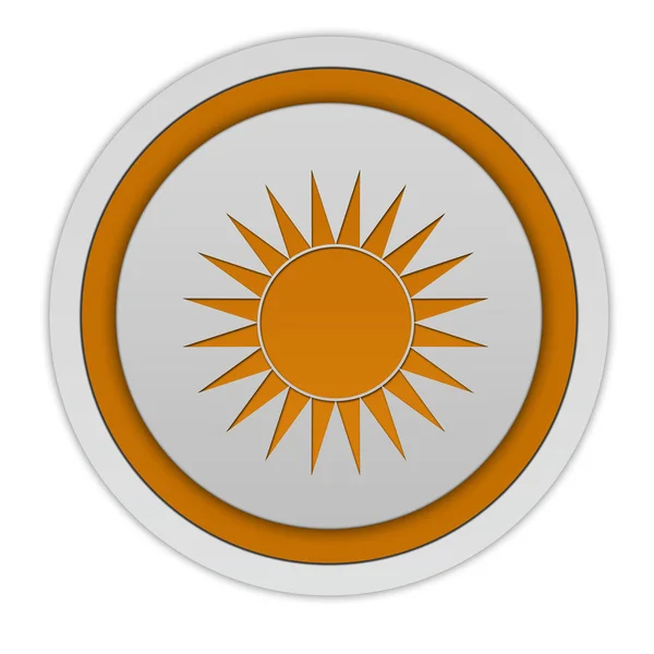 Ícone circular sol no fundo branco — Fotografia de Stock