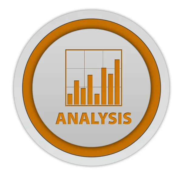 Data analys cirkulär ikonen på vit bakgrund — Stockfoto