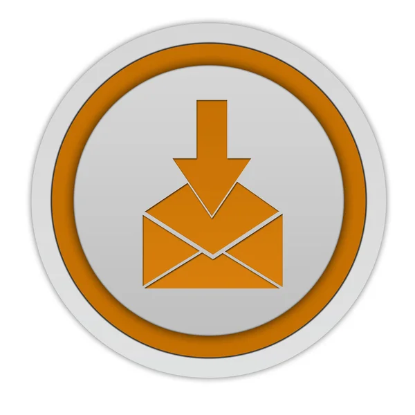 Enviar ícone circular no fundo branco — Fotografia de Stock