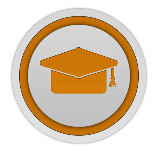 Okrągła graduacyjnej ikona na białym tle — Zdjęcie stockowe