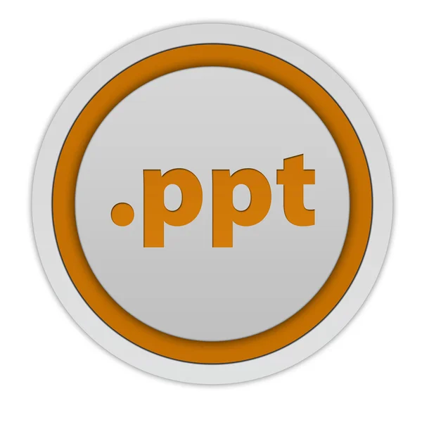 .ppt circular icon on white background — Stock Photo, Image