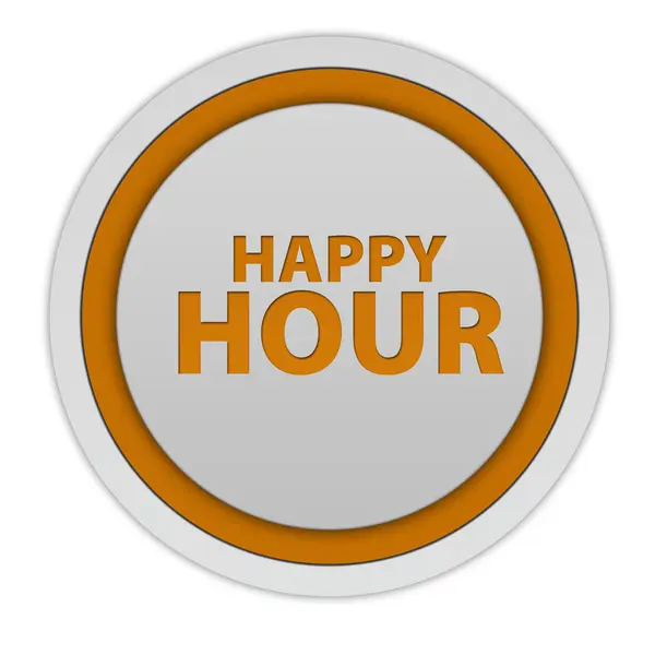 Happy hour ícone circular no fundo branco — Fotografia de Stock