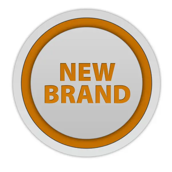 Nya varumärket runda ikonen på vit bakgrund — Stockfoto