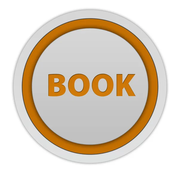 Круговая иконка книги на белом фоне — стоковое фото